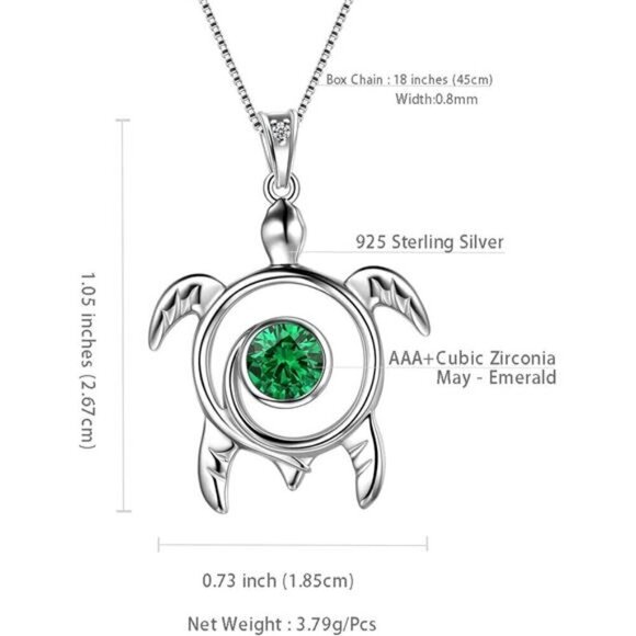 Silver Turtle Necklace Aurora Tears Celtic Spiral 925 Sterling Silver Womens - Picture 5 of 6